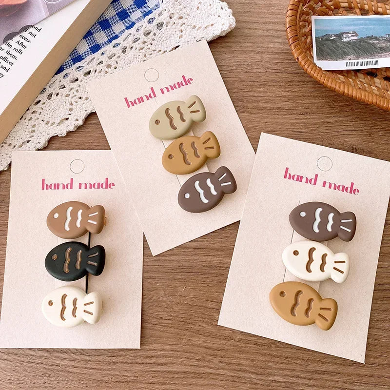 3Pcs Mini Cartoon Hair Clips – Cute & Colorful