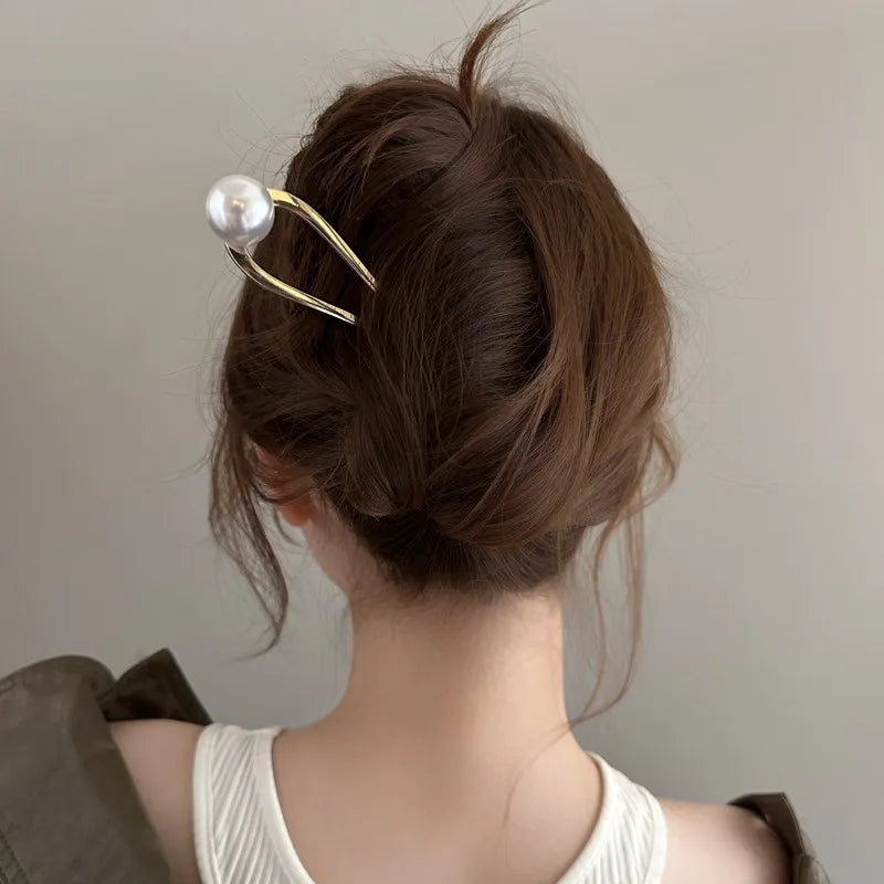 Pearl U-Shaped Hair Pins – Korean Style