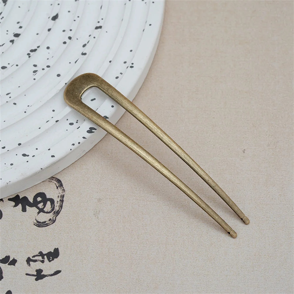 Metal U-Shape Hair Pins – Silver & Gold
