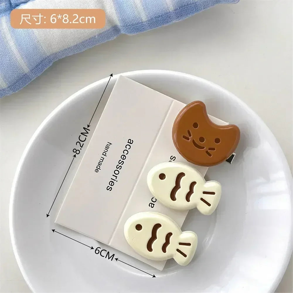 3Pcs Mini Cartoon Hair Clips – Cute & Colorful
