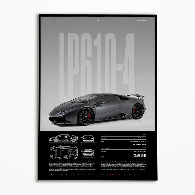 Black & White Classic Car Posters