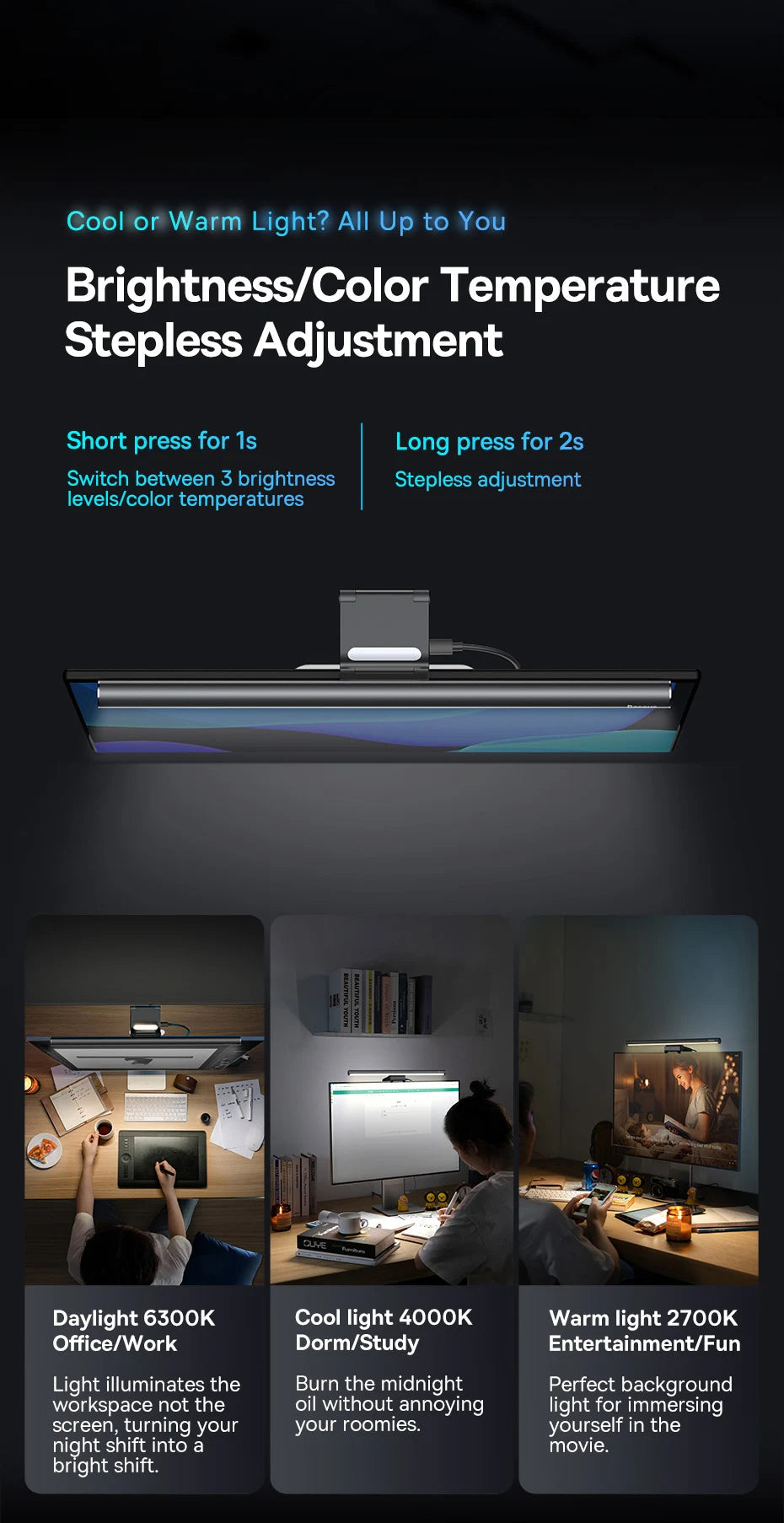 Baseus Screen Light – USB Desk Lamp