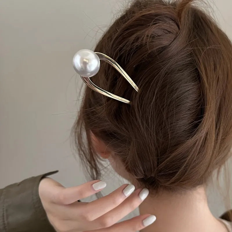 Pearl U-Shaped Hair Pins – Korean Style