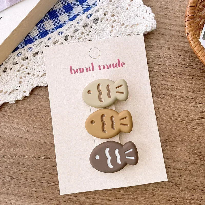 3Pcs Mini Cartoon Hair Clips – Cute & Colorful