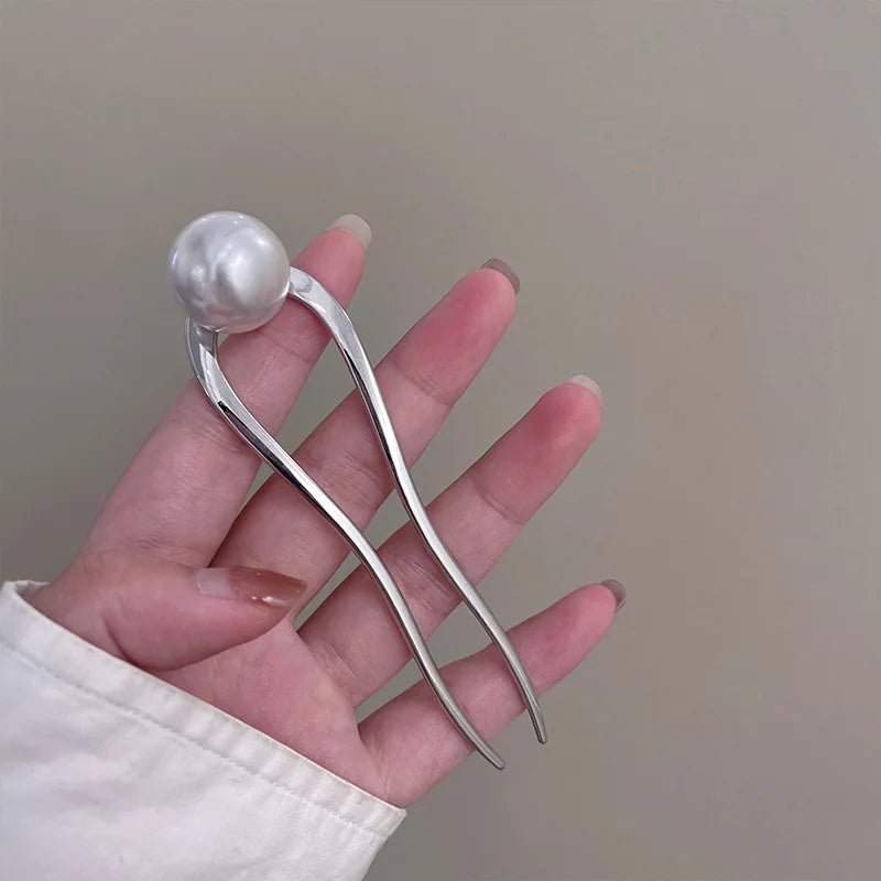 Pearl U-Shaped Hair Pins – Korean Style