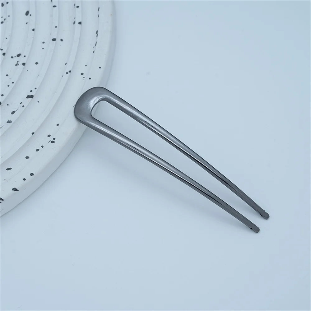 Metal U-Shape Hair Pins – Silver & Gold