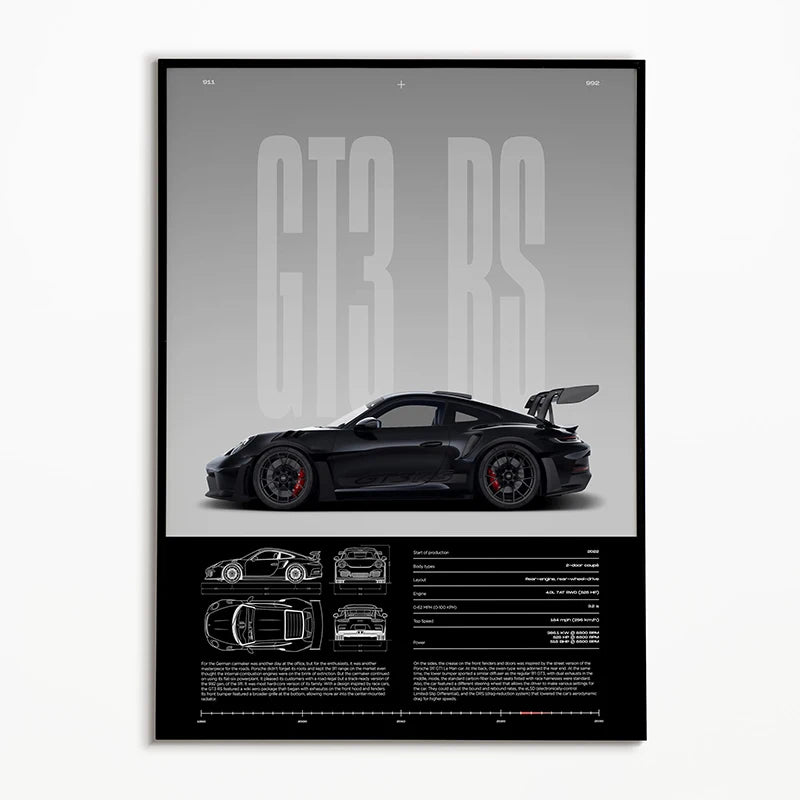 Black & White Classic Car Posters