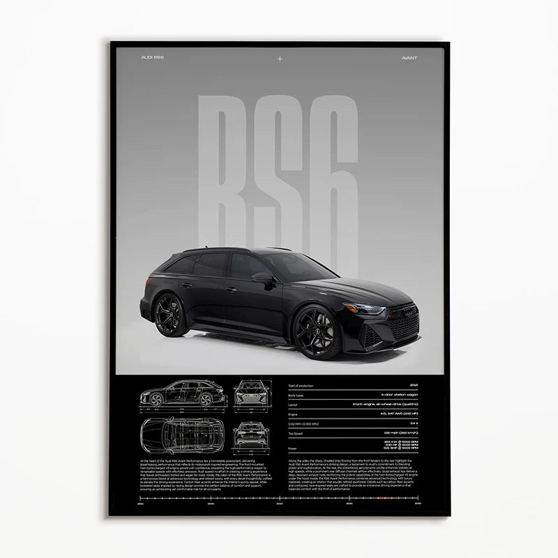 Black & White Classic Car Posters