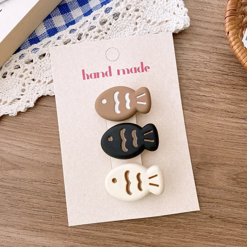 3Pcs Mini Cartoon Hair Clips – Cute & Colorful