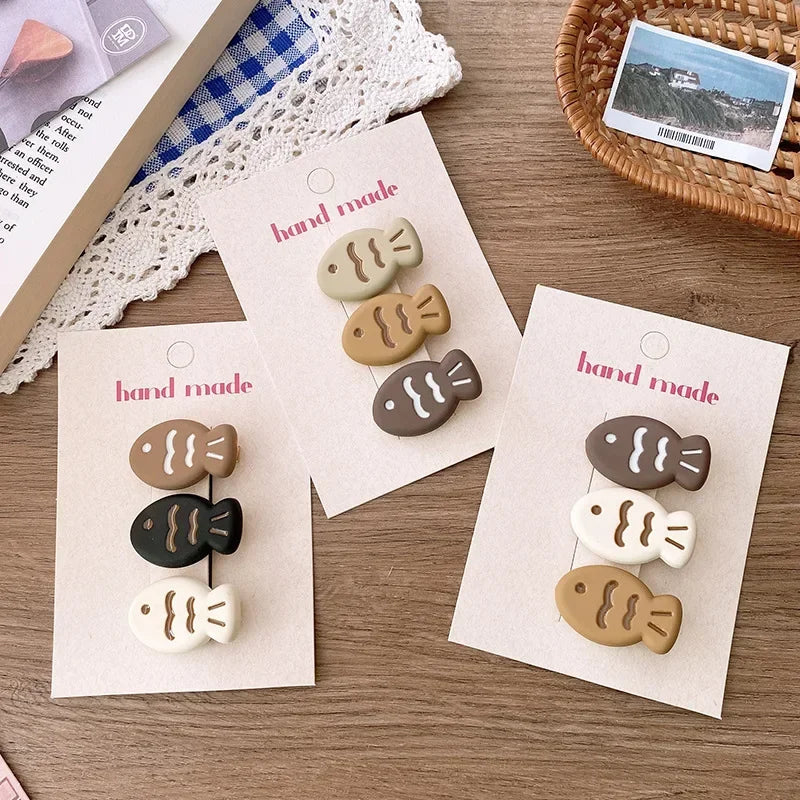3Pcs Mini Cartoon Hair Clips – Cute & Colorful