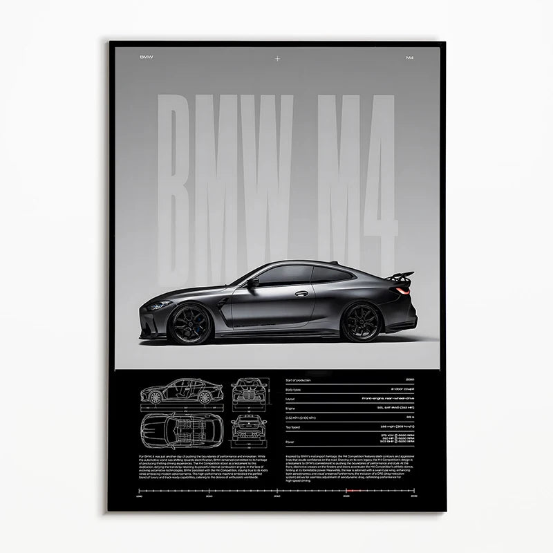Black & White Classic Car Posters