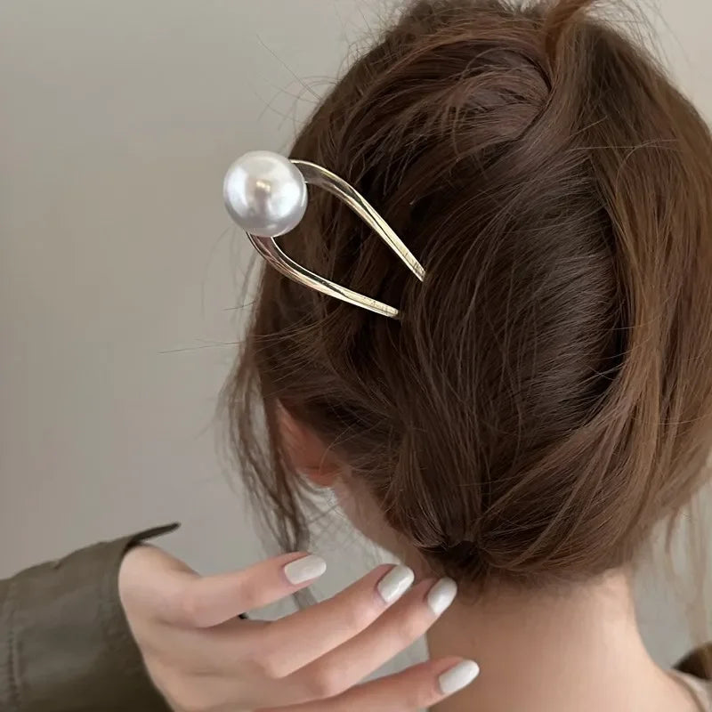 Pearl U-Shaped Hair Pins – Korean Style