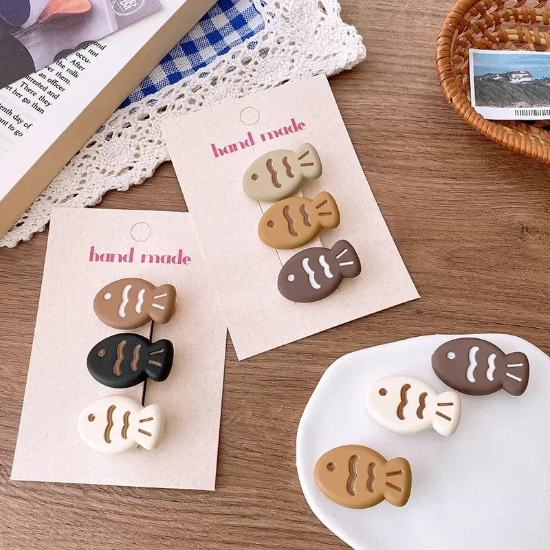 3Pcs Mini Cartoon Hair Clips – Cute & Colorful
