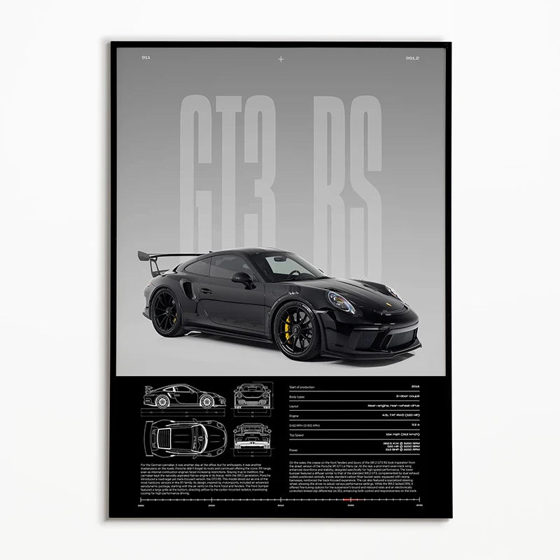 Black & White Classic Car Posters