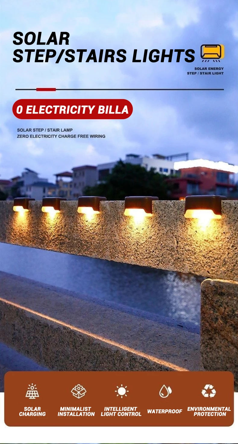 Solar LED Step Lights – Outdoor Waterproof