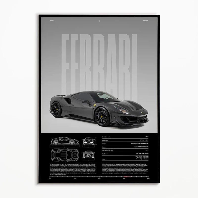 Black & White Classic Car Posters