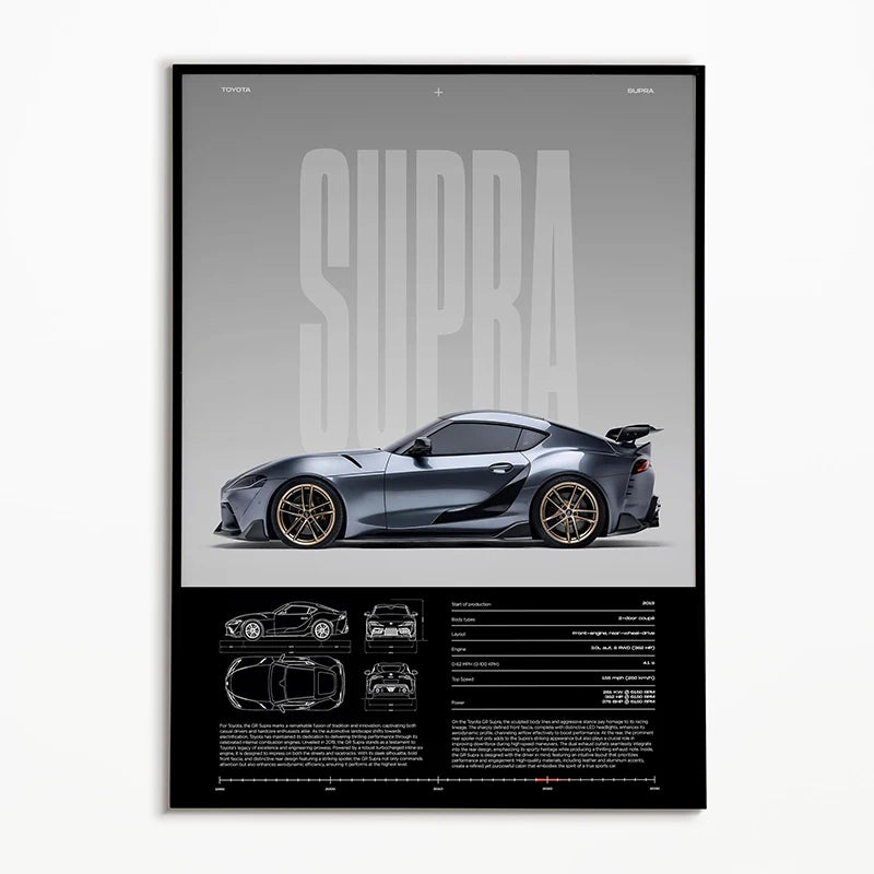 Black & White Classic Car Posters