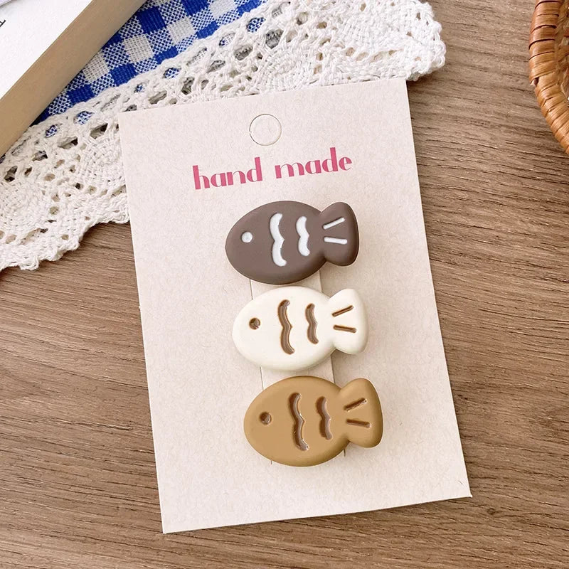 3Pcs Mini Cartoon Hair Clips – Cute & Colorful